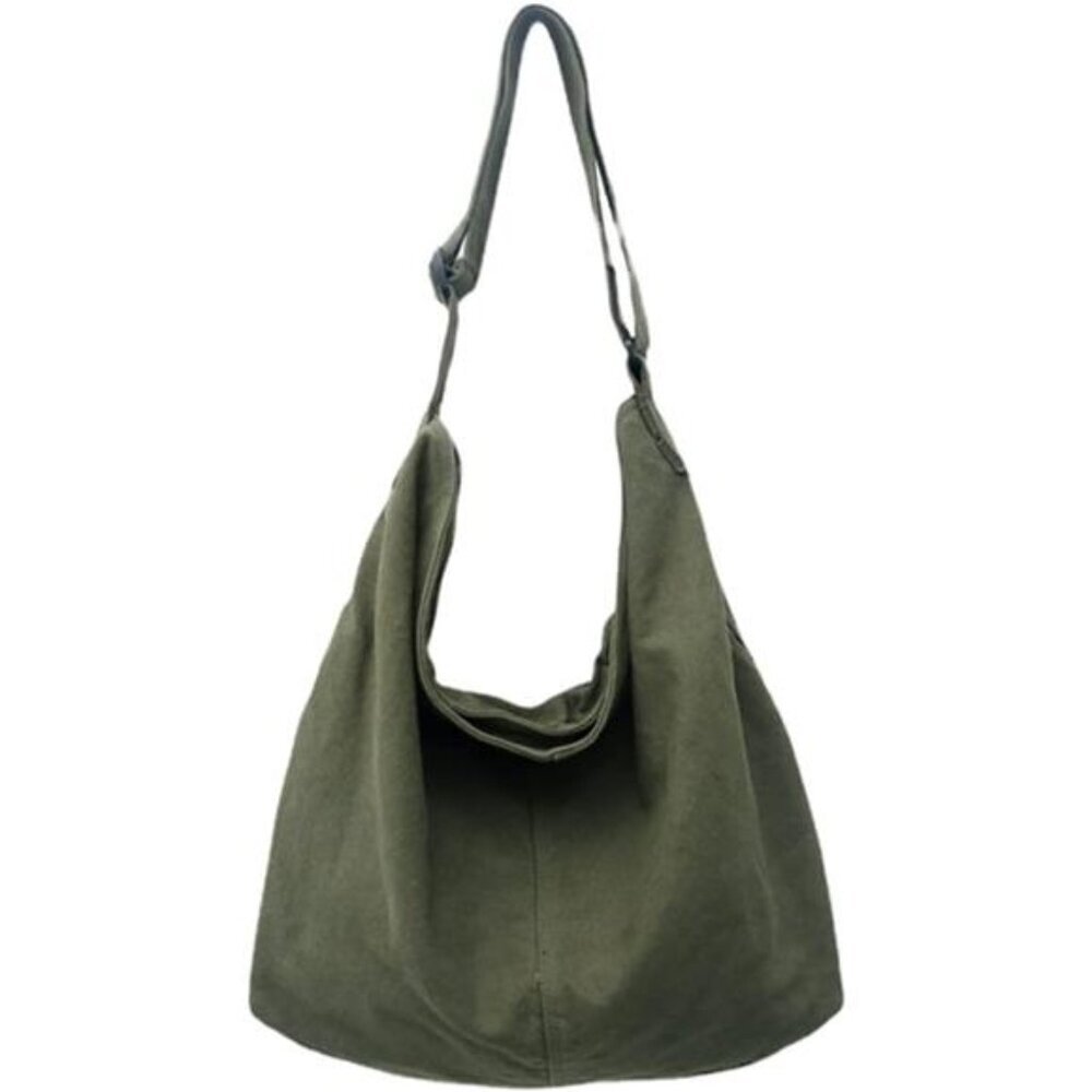 Aesthetic Cute Messenger Bag for School Vintage Black Canvas Crossbody for Women